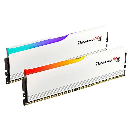 G.Skill Ripjaws M5 RGB 64 Go (2 x 32 Go) DDR5 6000 MHz CL28 - Blanc