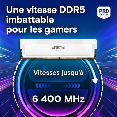 Crucial Pro DDR5 Overclocking 32 Go (2 x 16 Go) 6400 MHz CL38 Blanc – Image 2